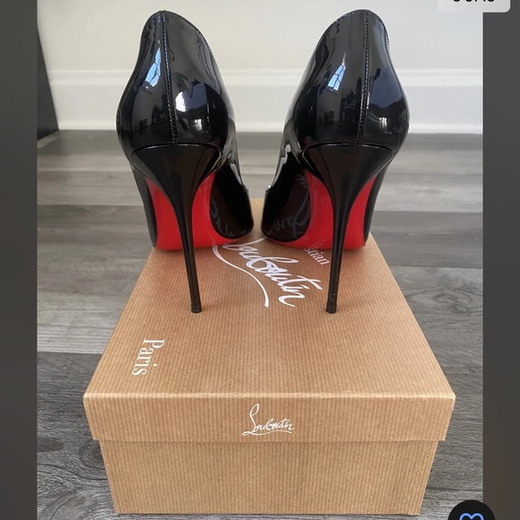 Christian Louboutin Black Patent Corneille Size 39.5 100mm pre-owned - Picture 3 of 16